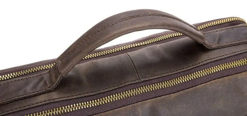 Echtes Leder Vintage Herren Tasche Handtasche Business Casual Herren Travel Laptop Tasche Umhängetaschen Tote Aktentasche