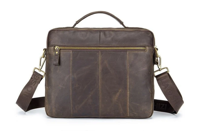 Echtes Leder Vintage Herren Tasche Handtasche Business Casual Herren Travel Laptop Tasche Umhängetaschen Tote Aktentasche