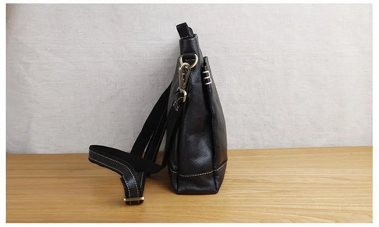 Handgefertigte Umhängetasche aus Leder für Herren, erste Schicht aus Rindsleder, Retro-Vertikal-Herrentasche, lässige Flut