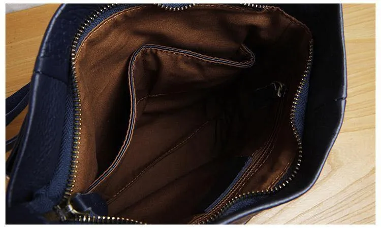 Handgefertigte Umhängetasche aus Leder für Herren, erste Schicht aus Rindsleder, Retro-Vertikal-Herrentasche, lässige Flut