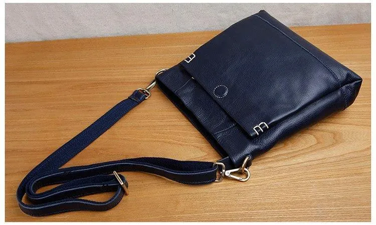 Handgefertigte Umhängetasche aus Leder für Herren, erste Schicht aus Rindsleder, Retro-Vertikal-Herrentasche, lässige Flut