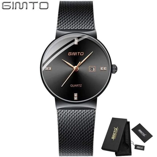 Damenuhren, Minimalismus, Strass, Kalender, Japan, Quarz, Damen-Armbanduhr, Geschenkuhr für Urlaubsliebhaber