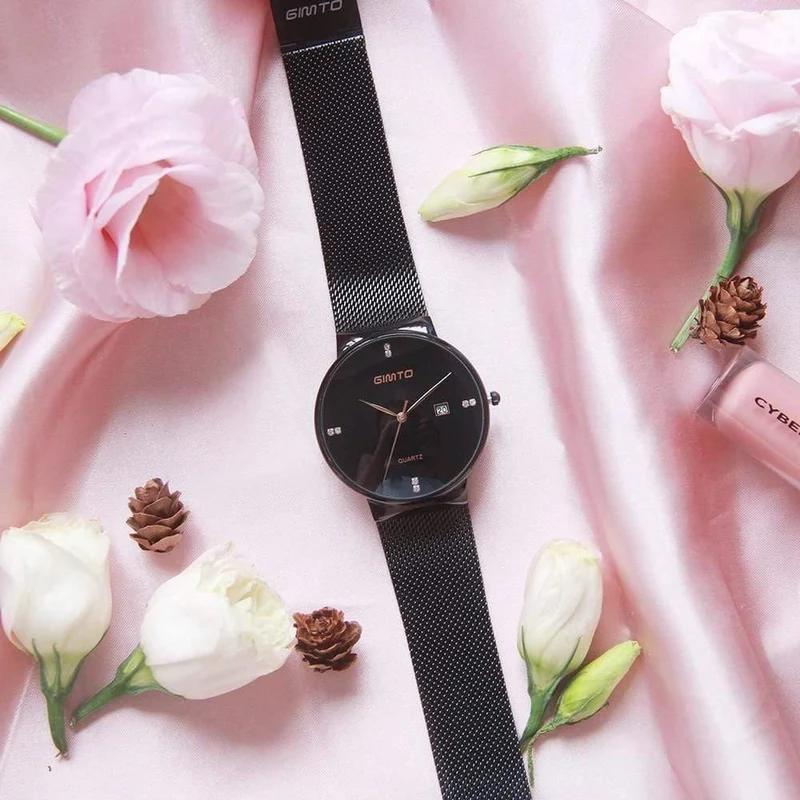 Damenuhren, Minimalismus, Strass, Kalender, Japan, Quarz, Damen-Armbanduhr, Geschenkuhr für Urlaubsliebhaber