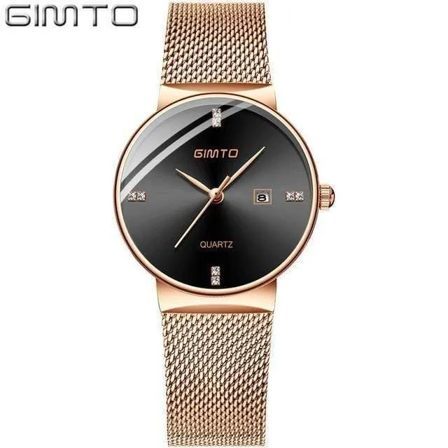 Damenuhren, Minimalismus, Strass, Kalender, Japan, Quarz, Damen-Armbanduhr, Geschenkuhr für Urlaubsliebhaber