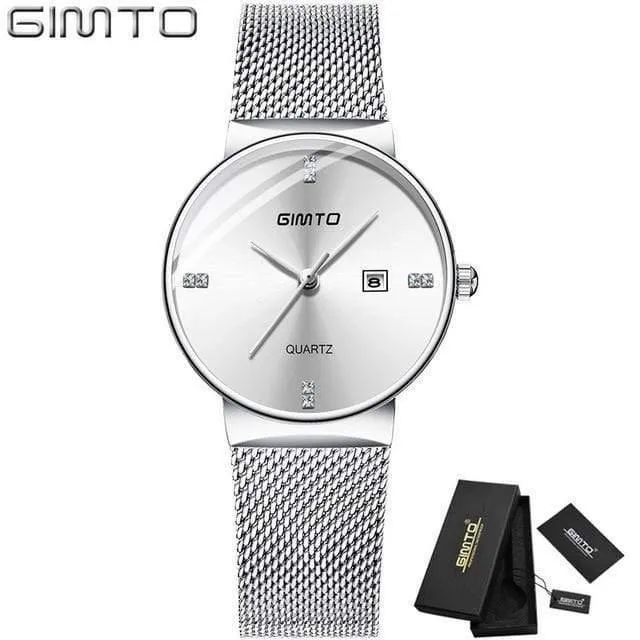 Damenuhren, Minimalismus, Strass, Kalender, Japan, Quarz, Damen-Armbanduhr, Geschenkuhr für Urlaubsliebhaber