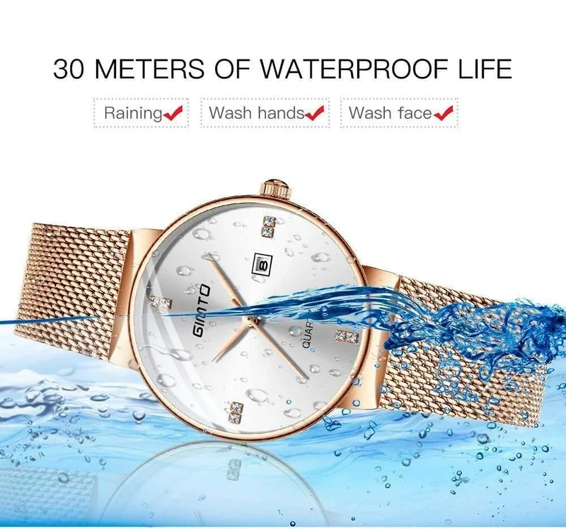 Damenuhren, Minimalismus, Strass, Kalender, Japan, Quarz, Damen-Armbanduhr, Geschenkuhr für Urlaubsliebhaber