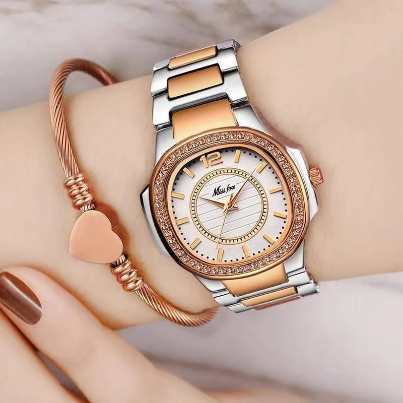 Uhr Frauen Quarz Uhren Damen Top Marke Luxus Edelstahl Weibliche Armbanduhr Mädchen Goldene Uhr Stunden