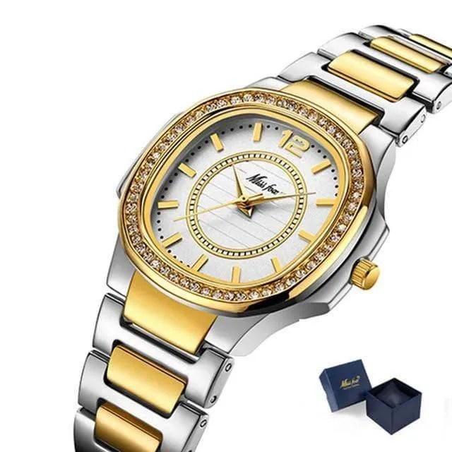 Uhr Frauen Quarz Uhren Damen Top Marke Luxus Edelstahl Weibliche Armbanduhr Mädchen Goldene Uhr Stunden