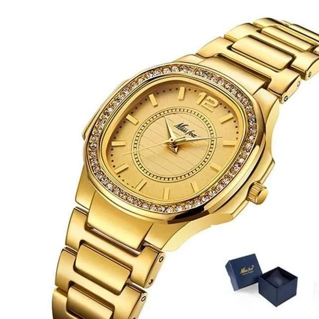 Uhr Frauen Quarz Uhren Damen Top Marke Luxus Edelstahl Weibliche Armbanduhr Mädchen Goldene Uhr Stunden