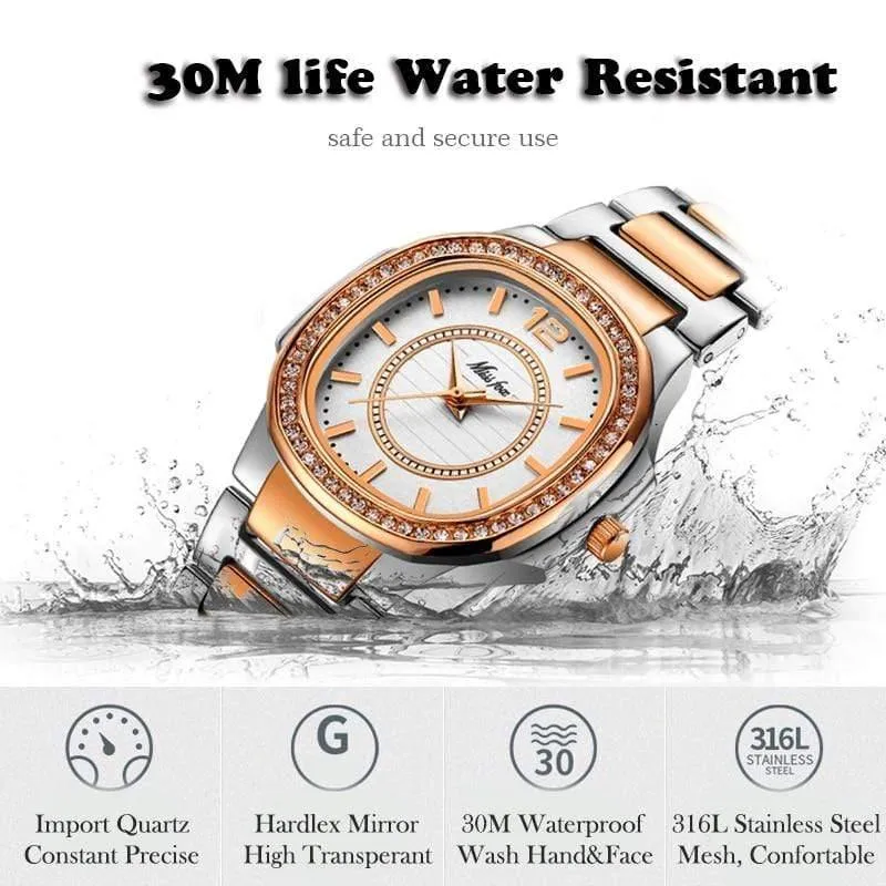 Uhr Frauen Quarz Uhren Damen Top Marke Luxus Edelstahl Weibliche Armbanduhr Mädchen Goldene Uhr Stunden