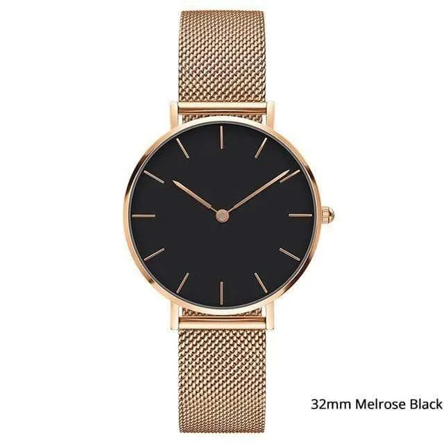 Mode armbanduhren frauen mailand edelstahl band dame quarzuhren uhr relogio feminino