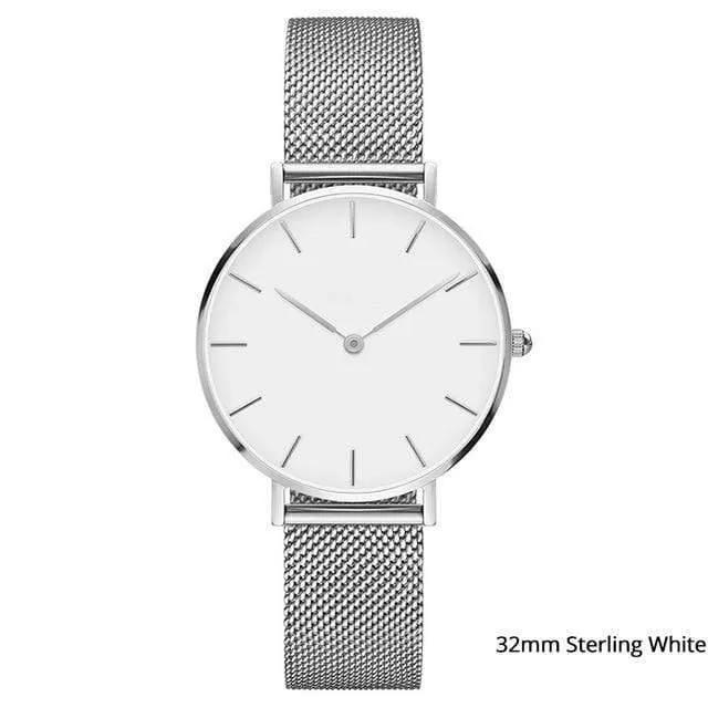 Mode armbanduhren frauen mailand edelstahl band dame quarzuhren uhr relogio feminino
