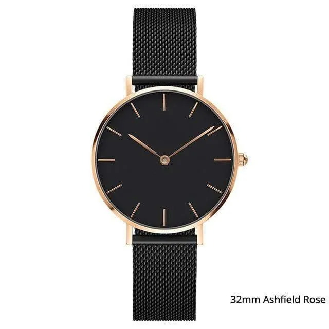 Mode armbanduhren frauen mailand edelstahl band dame quarzuhren uhr relogio feminino