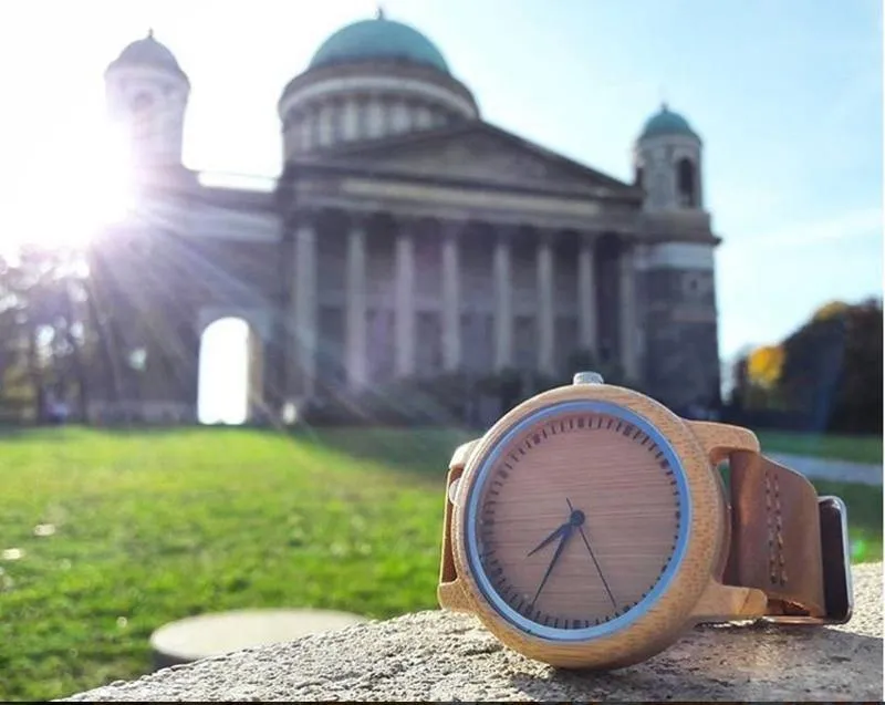 Uhren Frauen Relogio Feminino Bambus Holz Männer Uhr Leder Band Handgemachte Quarz Armbanduhr erkek kol saati