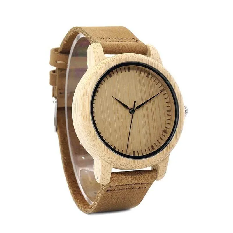Uhren Frauen Relogio Feminino Bambus Holz Männer Uhr Leder Band Handgemachte Quarz Armbanduhr erkek kol saati