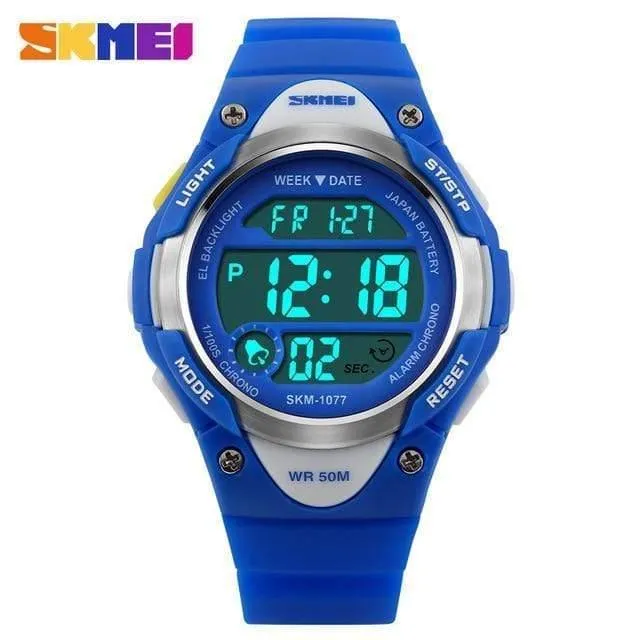 Kinderuhren, Alarm, Stoppuhr, wasserdicht, Schwimmen, LED-Digitaluhr für Jungen, Mädchen, Studenten, Armbanduhren