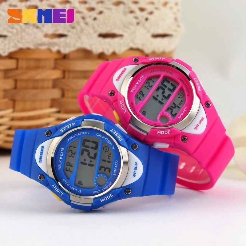 Kinderuhren, Alarm, Stoppuhr, wasserdicht, Schwimmen, LED-Digitaluhr für Jungen, Mädchen, Studenten, Armbanduhren