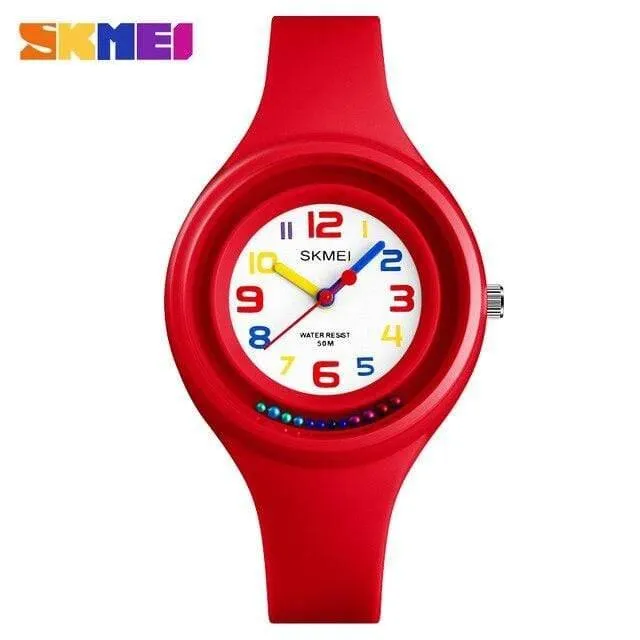 Kinderuhr Bunte Quarz-Armbanduhr 50M Wasserdichter Wecker Jungen-Mädchen-Kinderuhren Reloj Mujer