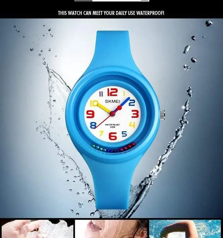 Kinderuhr Bunte Quarz-Armbanduhr 50M Wasserdichter Wecker Jungen-Mädchen-Kinderuhren Reloj Mujer