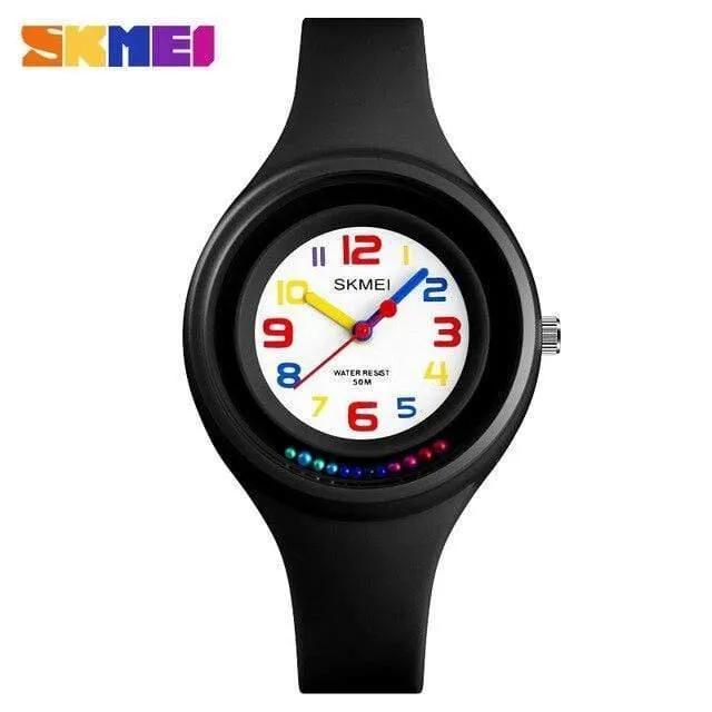 Kinderuhr Bunte Quarz-Armbanduhr 50M Wasserdichter Wecker Jungen-Mädchen-Kinderuhren Reloj Mujer