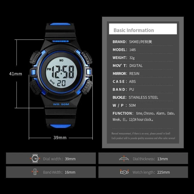 Kinderuhr, wasserdicht, luxuriös, Stoppuhr, Outdoor, Anti-Schock, Sport, Kinderuhr, leuchtende LED-Mode, digitale Uhren