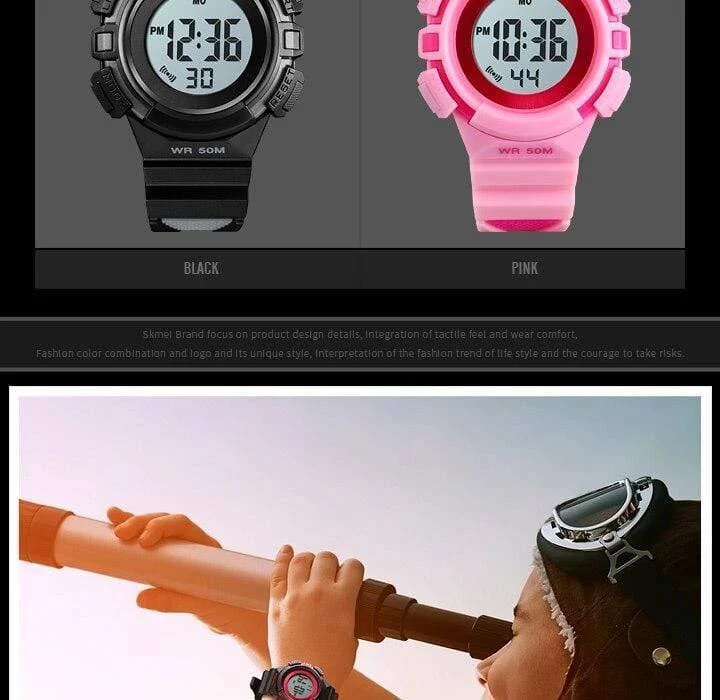 Kinderuhr, wasserdicht, luxuriös, Stoppuhr, Outdoor, Anti-Schock, Sport, Kinderuhr, leuchtende LED-Mode, digitale Uhren