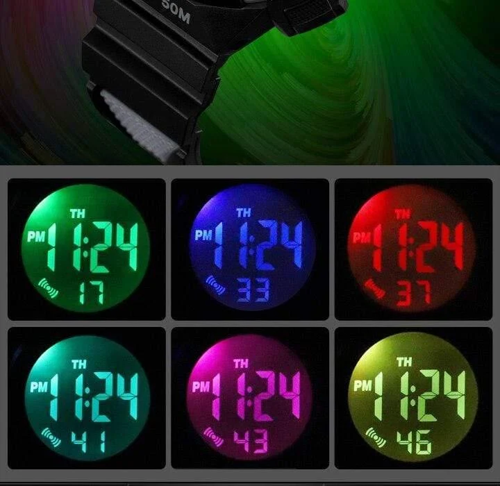 Kinderuhr, wasserdicht, luxuriös, Stoppuhr, Outdoor, Anti-Schock, Sport, Kinderuhr, leuchtende LED-Mode, digitale Uhren