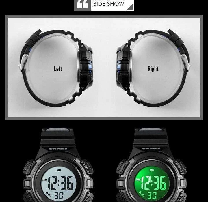Kinderuhr, wasserdicht, luxuriös, Stoppuhr, Outdoor, Anti-Schock, Sport, Kinderuhr, leuchtende LED-Mode, digitale Uhren
