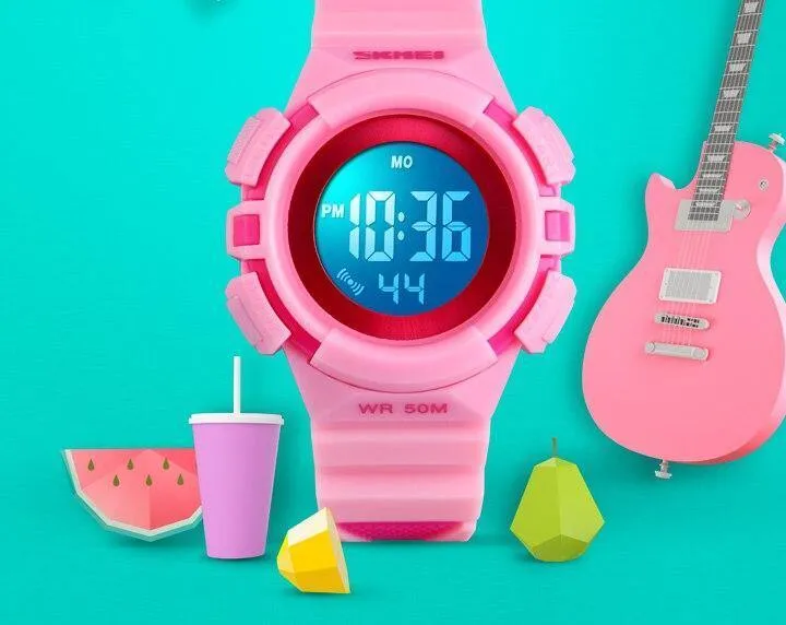 Kinderuhr, wasserdicht, luxuriös, Stoppuhr, Outdoor, Anti-Schock, Sport, Kinderuhr, leuchtende LED-Mode, digitale Uhren