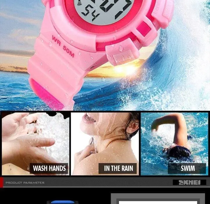 Kinderuhr, wasserdicht, luxuriös, Stoppuhr, Outdoor, Anti-Schock, Sport, Kinderuhr, leuchtende LED-Mode, digitale Uhren