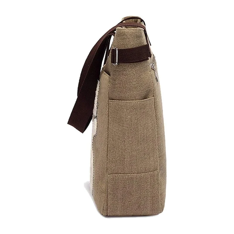Damen Messenger-Handtasche aus Segeltuch mit süßer Katze, kleine Einkaufs-Umhängetasche
