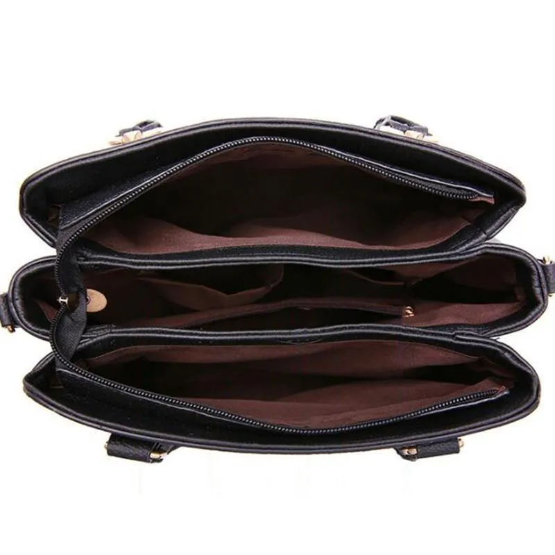 Frauen Handtaschen Quaste PU Leder Totes Tasche Top-Griff Stickerei Umhängetasche Umhängetasche Lady Simple Style Handtaschen