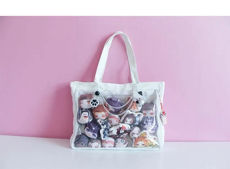 Japanische Wego Ita Tasche Kawaii Transparentes Fenster Lolita Canvas Handtasche Schultertasche Candy Color Lovely Itabag
