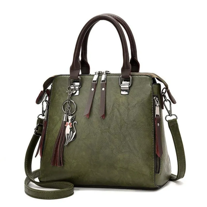 Vintage Leder Damen Handtaschen Frauen Messenger Bags TotesTassel Designer Umhängetasche Umhängetasche Boston Handtaschen Heißer Verkauf