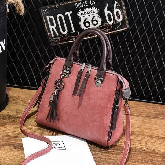 Vintage Leder Damen Handtaschen Frauen Messenger Bags TotesTassel Designer Umhängetasche Umhängetasche Boston Handtaschen Heißer Verkauf
