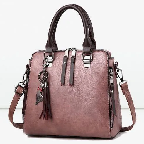 Vintage Leder Damen Handtaschen Frauen Messenger Bags TotesTassel Designer Umhängetasche Umhängetasche Boston Handtaschen Heißer Verkauf