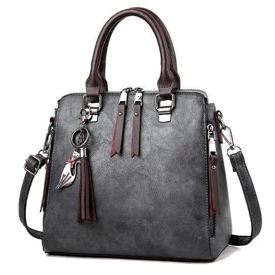 Vintage Leder Damen Handtaschen Frauen Messenger Bags TotesTassel Designer Umhängetasche Umhängetasche Boston Handtaschen Heißer Verkauf