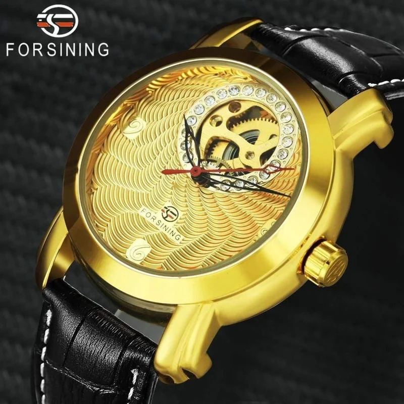 Luxus Männer Frauen Mechanische Uhren Mode Liebhaber Geschenk Kristall Dekoration Zarte Zifferblatt Louvre Serie Hohl