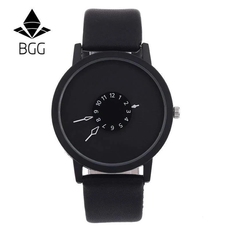 Uhren Herren Damen Quarzuhr Neues Design Einzigartige Lovers-Armbanduhr Casual Schwarz Weiß Uhr Lederband