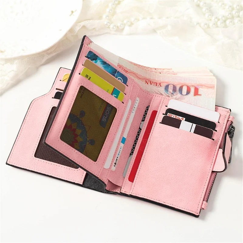 Brieftasche Frauen Leder Kreditkarteninhaber Reißverschluss Brieftasche Kurze Geldbörse Für Karten Geldbörse Portefeuille Zip Karte Kurze Clutch