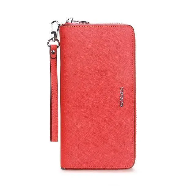 Frauen Kuh Leder Kupplung Damen Kontinent Geldbörsen Metalic Echtes Leder Brieftaschen Handy Halter Heißer Verkauf