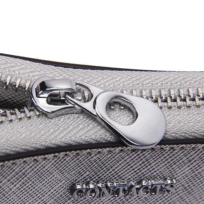 Frauen Kuh Leder Kupplung Damen Kontinent Geldbörsen Metalic Echtes Leder Brieftaschen Handy Halter Heißer Verkauf