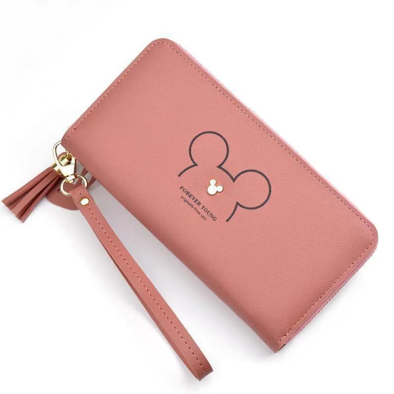 Frauen Leder Brieftasche Weibliche Lange Tragbare Multifunktions Solide Geldbörse Frauen Telefon Cion Karte Halter Damen Kupplung Carteras
