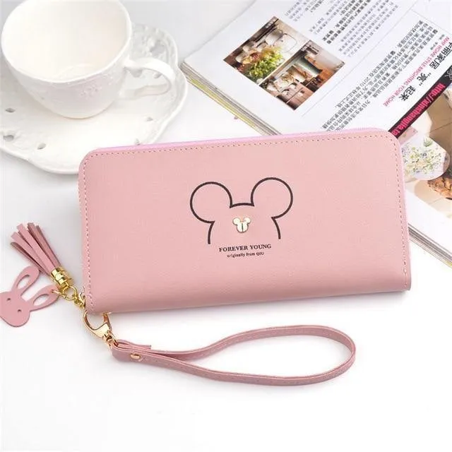 Frauen Leder Brieftasche Weibliche Lange Tragbare Multifunktions Solide Geldbörse Frauen Telefon Cion Karte Halter Damen Kupplung Carteras