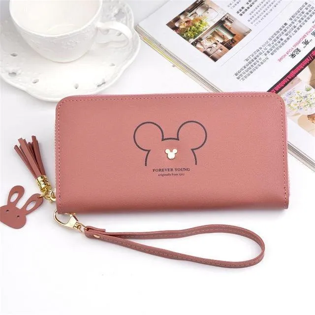 Frauen Leder Brieftasche Weibliche Lange Tragbare Multifunktions Solide Geldbörse Frauen Telefon Cion Karte Halter Damen Kupplung Carteras