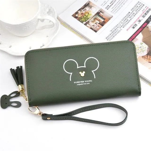 Frauen Leder Brieftasche Weibliche Lange Tragbare Multifunktions Solide Geldbörse Frauen Telefon Cion Karte Halter Damen Kupplung Carteras