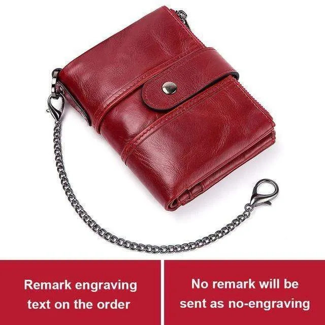Echtes Leder Kostenlose Gravur Qualität Brieftasche Frauen Crazy Horse Brieftaschen Geldbörse Kurze Männliche Mini Geld Tasche Mädchen