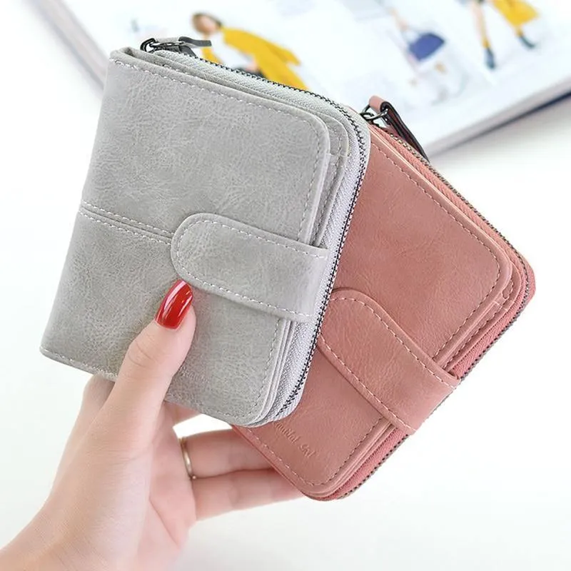 Frauen Kleine Brieftasche Für Kreditkarte Weibliche Geldbörse Leder Brieftasche Mode Kurze Kupplung Dame Solide Mini Geldbörse Frauen Brieftaschen