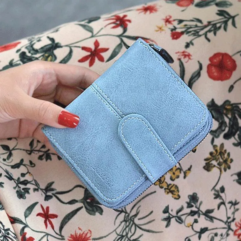 Frauen Kleine Brieftasche Für Kreditkarte Weibliche Geldbörse Leder Brieftasche Mode Kurze Kupplung Dame Solide Mini Geldbörse Frauen Brieftaschen