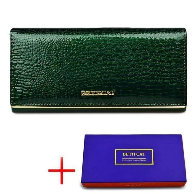 Frauen Brieftasche und Geldbörsen Echtes Leder Weibliche Münze Kartenhalter Geldbörse Damen Geld Taschen Alligator Kuh Brieftaschen